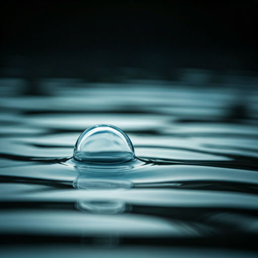 水面上空灵晨雾翻涌的微距