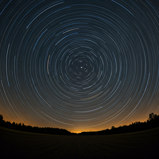 超高清长曝光：星辰绕天极旋转，锐利细腻