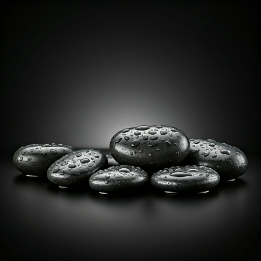 覆水幽光深色磨光河卵石的商拍画质